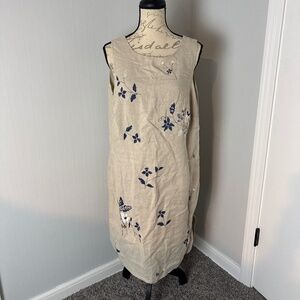 August Max Woman Petite 12WP Linen Dress